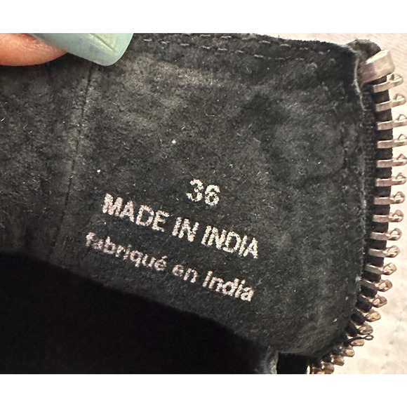 FREE PEOPLE Womens Ankle Boots 36 US 6 Black Leather Low Heel Pointed Toe Zipper - Picture 8 of 14